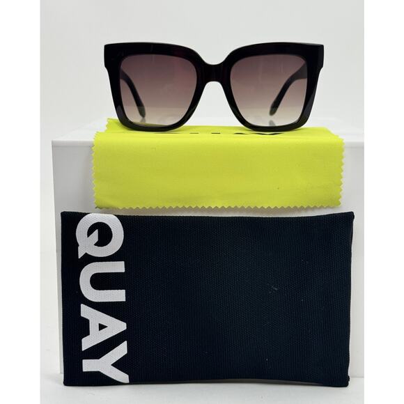 Quay Icy Dark Brown 52mm Gradient Square Oversized Sunglasses main image 7
